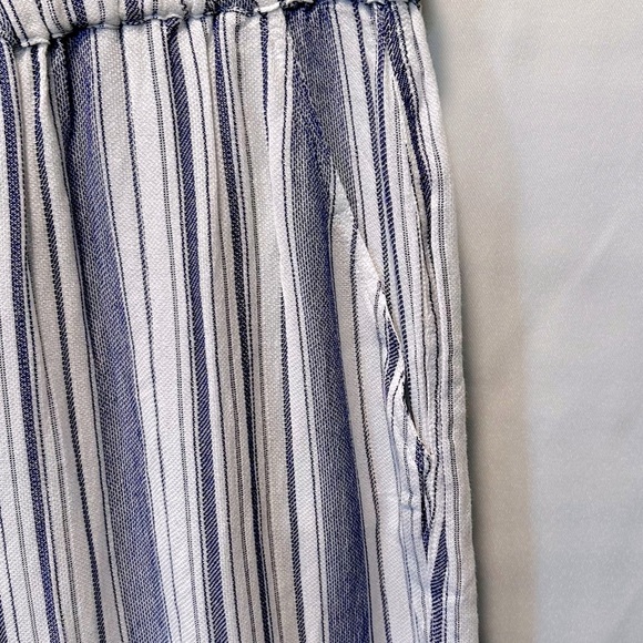 Fresh Produce Surfside Selena Blue Stripe Wide Leg Beach Resort Pant Size L - Picture 4 of 6